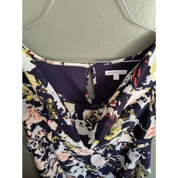 Gap Maternity Women's Size XS Black Floral Sleeveless Mini Dress - Picture 4 of 6